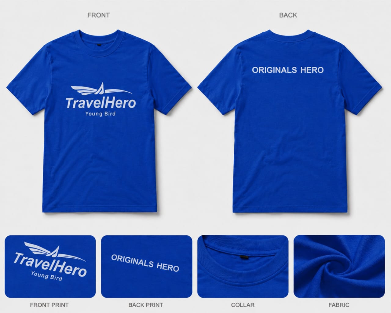 4 TravelHero Premium Oversized Cotton T-Shirt – Royal Blue - Image 1