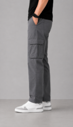 Unisex 100% Cotton Cargo Track Pants - Image 2