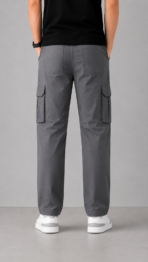 Unisex 100% Cotton Cargo Track Pants - Image 3