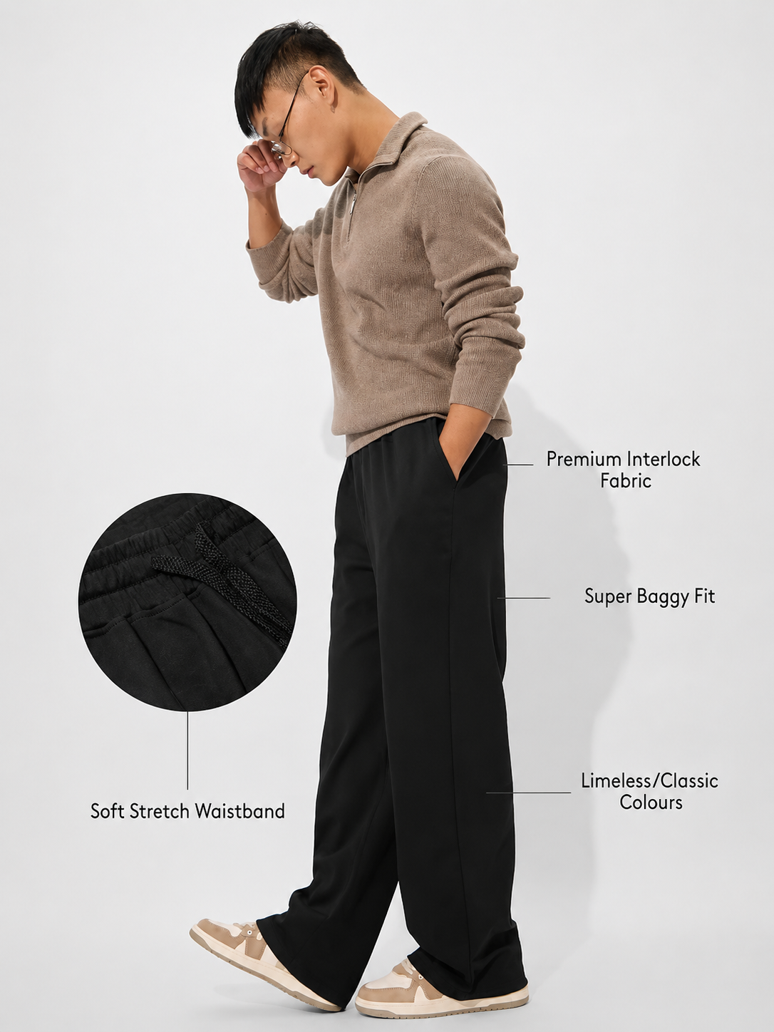 TRACKPANT TravelHero Premium Cotton Track Pants – Super Baggy Fit - Image 1