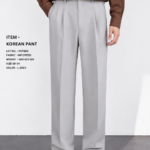 Mens Korean Pants C Grey – 100% Cotton Straight Fit Pants for Men