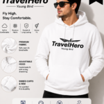 TravelHero Premium Cotton Hoodie – White Unisex Hoodie