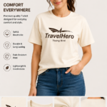 TravelHero Premium Oversized Cotton T-Shirt – Cream White