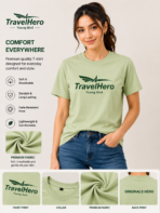 TravelHero Premium Oversized Cotton T-Shirt – Pistachio Green