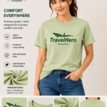 TravelHero Premium Oversized Cotton T-Shirt – Pistachio Green