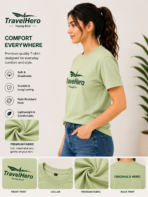 TravelHero Premium Oversized Cotton T-Shirt – Pistachio Green - Image 2