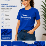 TravelHero Premium Oversized Cotton T-Shirt – Royal Blue