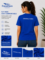 TravelHero Premium Oversized Cotton T-Shirt – Royal Blue - Image 3
